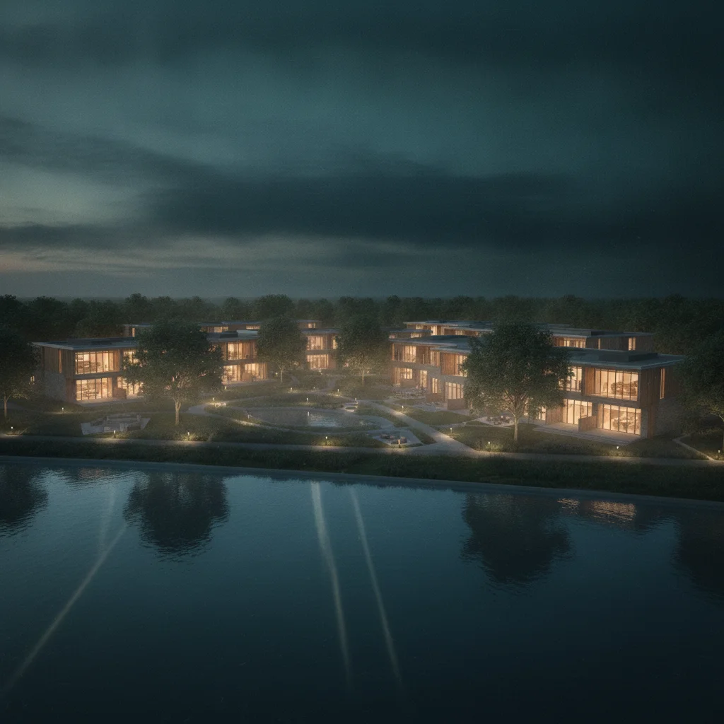 Indicative CGI — a Keystone care scheme at dusk